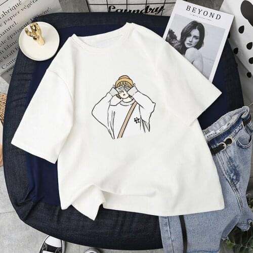 Oversized T Shirt Women Ullzang Print Tshirt Summer Casual Short Sleeve Tee Shirt Cartoon Graphic Tops Female T-shirt Cothing