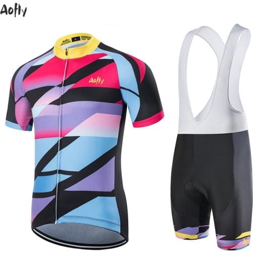 20 Aofly Multi-color cycling team jersey 9D bike SHORTS set mtb Ropa mens summer quick dry pro BIKE shirts Maillot Culotte wear