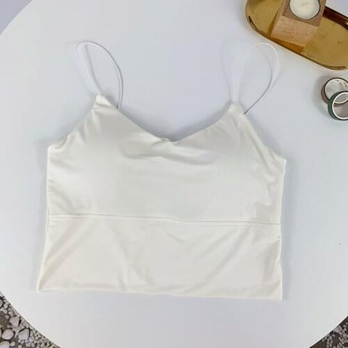 Female Crop Top Summer Spaghetti Straps Wrap Chest Tank Tops Woman Underwear Tops Cropped Solid For Women Clothes