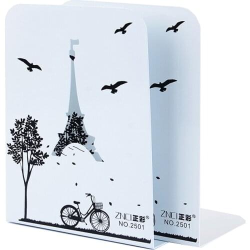 Metal Iron Hollow Book Folderstudent Book Stand Bookself Block Bookends Creative Office Stationery Iron Tower Accesorios Oficina