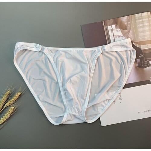 Mens Sexy Underwear Soft Silky Bikini Brief Side Clips Low Rise thin tricot w/ Contoured Pouch