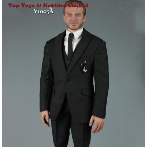 1/6 Black Men Gentleman Suit Clothes Set F/12" Male Action Figure