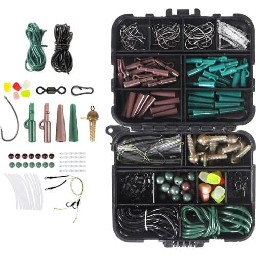 Fishing Tackle Kit 254pcs, Fishing Accessories Set with Tackle Box Including Barrel Swivels, Off Set Terminal Tackles Box