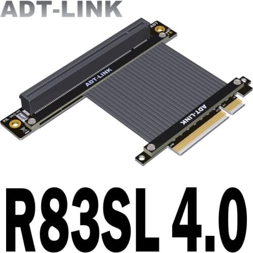 New Black PCIe Riser Cable 4.0 x16 To x8 PCI Express Gen4 Riser Extender 90 Degree GPU For Graphics Card Vertical Mount Updated