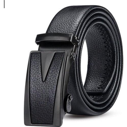 New mens youth fashion business automatic smooth buckle scratch-resistant wear-resistant mens belt