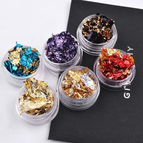 Wholesale 20 Boxes Nail Art Foils Double Side Colorful Irregular Foils Sticker Paper Manicure 3D Glitter Gel Nail Decoration