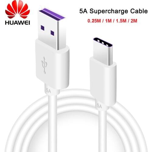 0.25/1/1.5/2M Type C Cable Original Huawei Supercharge Data Sync Line For P30 P20 P10 Pro Honor V40 V30 10X V9 V8 Nova 8 8SE 7 6
