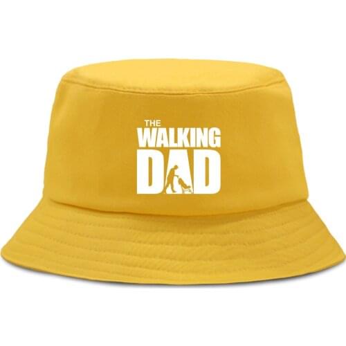 The Walking Dad Funny Print Bucket Hat Sunscreen Unisex Fishermans Caps Outdoor Summer Beach Cap Casual Foldable Panama Hats
