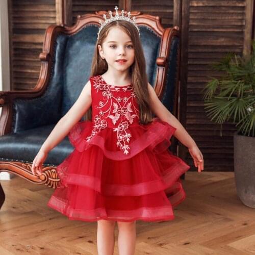 Girls' Fluffy Princess Dress Flower Girls Wedding Dress Childrens Evening Dress Piano Costume Children Clothes Girl