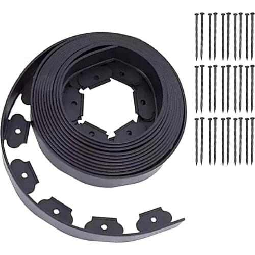 Garden turf isolation belt greening barrier stone separation edge barrier 10 meters with 30 nails fixed PE polymer material