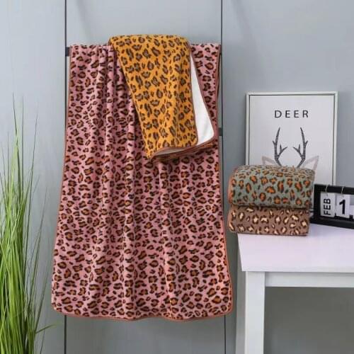Sex Leopard Coral Fleece Bath Towel Soft Thick Bathroom Towel Household Absorbent Bath Blankettowel Beach Towel for Adult