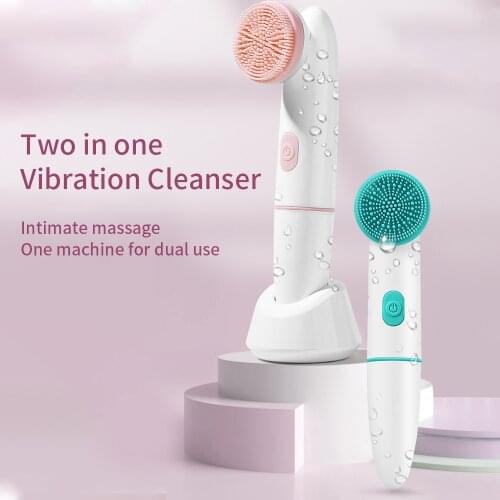 Electric Facial Cleaning Brush Sonic Vibrator Waterproof Pore Cleaner Face Brush Washing Massage Silicone Beauty Skin Care