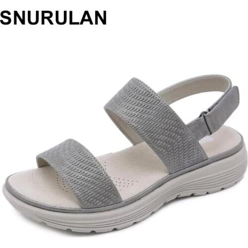 SNURULAN Big Size 43 Casual Shoes Woman Flat Dropship Comfortable Sandals Female Light Sandalias De Mujer women platform sandali