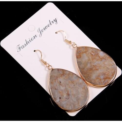 Trendy Natural Semi-precious Stone Drop Earrings for Women Handmade Quartz Earring Exquisite Jewelry Wholesale