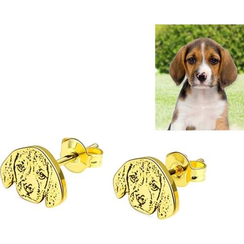 Uonney Dropshipping Personalized Pet Photo Stud Earrings Unique Photo Stud Earrings Perfect Gift for Women