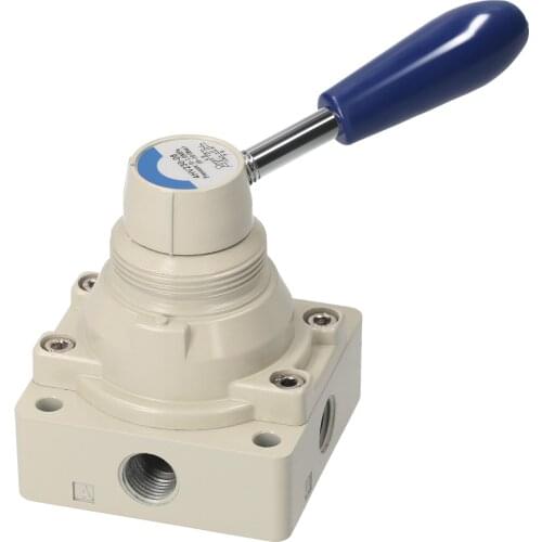KKmoon Rotary Lever Hand Valve 3/8'' PT Air Flow Control 2 Position 4 Way Air Flow Control Pneumatic Air Hand Lever Valve
