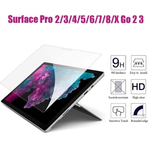 Tempered Glass for Microsoft Surface Pro 7 Pro 6 5 4 Go 2 Go2 Book Cover Protective Film Tablet Screen Protector For Pro7 Pro6