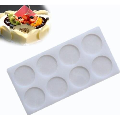 1PC 8 Cells Round Circle Dots Fondant Circular Chocolate Silicone Molds Non-stick Fondant Moulds DIY Cake Decorating Tools