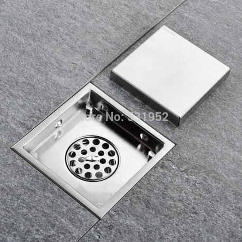 100mm*100mm Floor Drain Tile Invisible Insert Square Floor Waste Grates Bathroom Shower Drain Large Flow Drain With Waste Grate