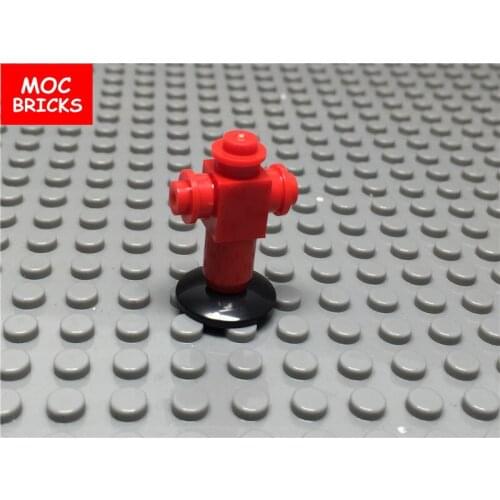 20pcs/lot MOC Bricks DIY Red fire hydrant City street facilities Fireplug HR Educational Building Blocks Kids figure Toys Gift