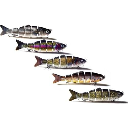 5PCS Sea Section Lure Fishing Swing Lures 6 Segment Swimbait Minnow 12cm/24g Free shipping