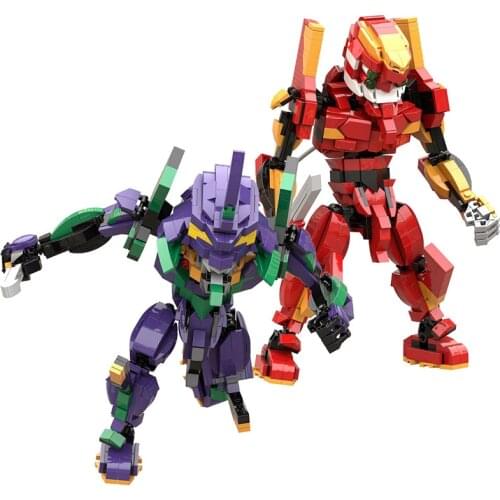 900pcs Action Figure Robots Model Toys For Kids Evangelion Building Blocks Toys For Children Anime Soldier Assemble Bricks Dolls