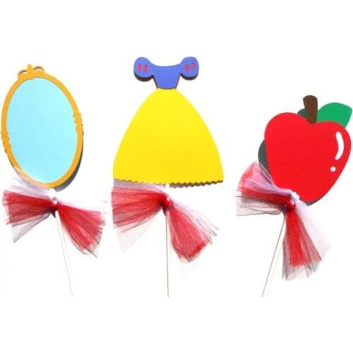 Snow White Princess Cupcake Toppers with ribbons wedding girls birthday bridal baby shower Party food picks