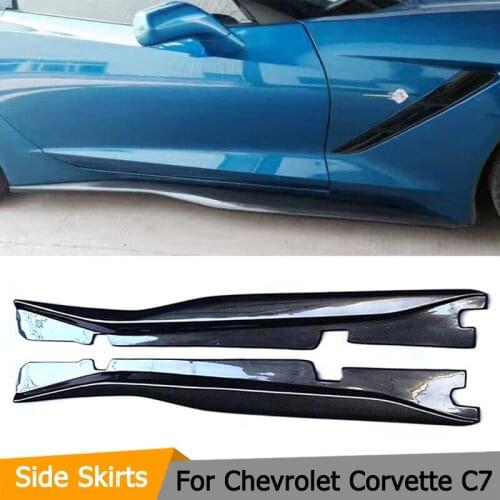 Carbon Fiber Side Skirts Body Kit For Chevrolet Corvette C7 2013 - 2018 Car Door Bumper Lip Skirts Aprons Body Kits