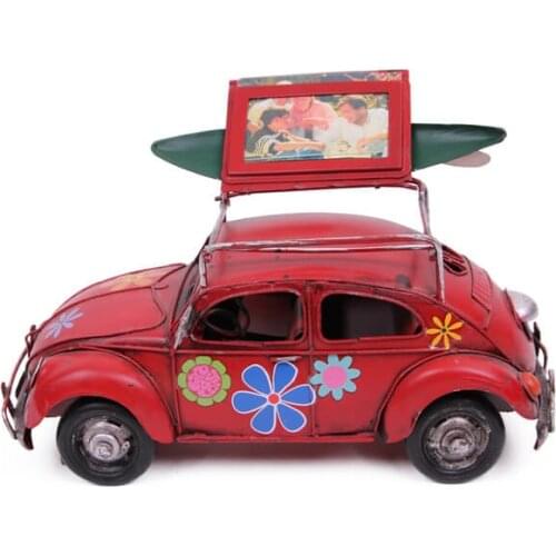 Decorative Metal Car Framed - Trinket, Miniature, Gift, Nostalgic, Vintage, handmade Hand Painted High Quality Durable