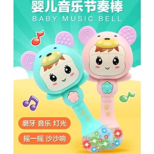 Baby Music Rhythm Stick Gutta-percha ringing bell Music cultivate perceptual ability Educational Mobiles Toys Birthday Gifts