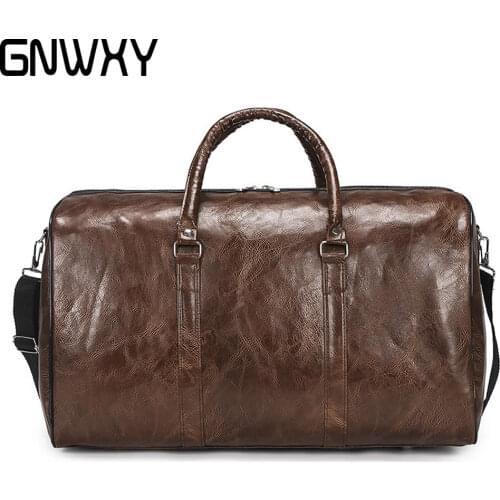 PU Leather Men Women Travel Bag Retro Short Distance Business Trip Large Capacity Luggage Bag Weekend Duffel Bags Dropshipping