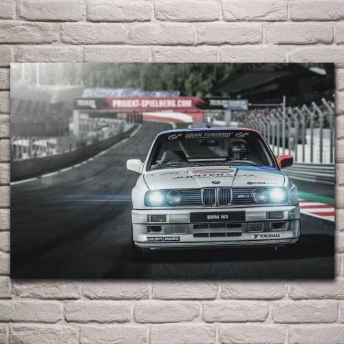 Gran turismo grand tourism m se sport car living room decor home wall art decor wood frame fabric posters KH923