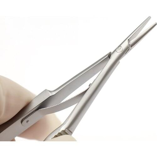 Needle holder with long and short handle, high-quality stainless steel microscopic instruments, ophthalmic surgery tools, needle