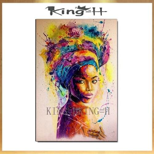 Skilled Artist Handmade High Quality Abstract African Portrait Oil Painting on Canvas Abstract African Woman Oil Painting