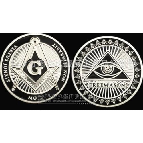 Classic Silver Plated Masonic Freemason Commemorative Coin Masonic Free Mason Jewelry Accessory 20pcs/lot