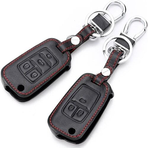 Leather car key case For Chevrolet Cruze Aveo For Buick Vauxhall For Opel Insignia Astra J Zafira C Remote Car 3/4 Btn Case