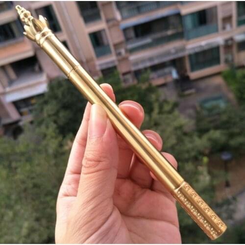 Brass Signature Pen Tang Monk Writing Pen Hand Made Vajra Copper Pen Caneta De Luxo Pluma School Gift EDC Multi Tools