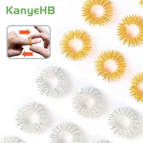 2pcs Finger Massager Massage Ring Health Care Tool Acupressure Finger Massager Relax Lose Weight Finger Stress Relief Help Sleep