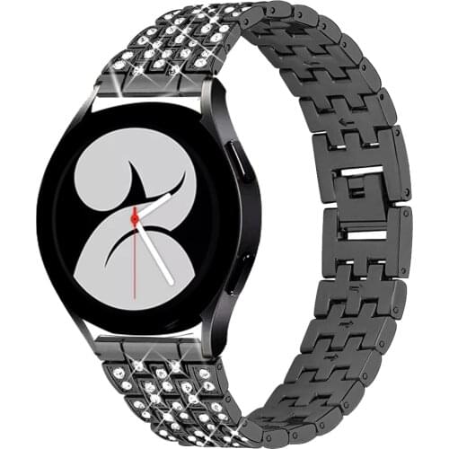 Womens Metal Strap for Samsung Galaxy Watch 4 Classic 46mm 42mm Diamond Band Galaxy Watch4 44/40mm Stainless Steel Strap 20 22mm