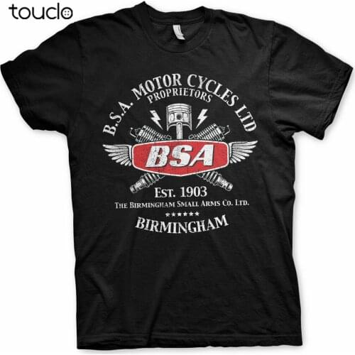 BSA Motorcycles Spark Plugs Licensed Birmingham Small Arms Black Mens T-shirt
