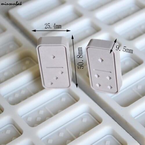 Minsunbak The Latest Domino Silicone Mold DIY Silicone Resin Epoxy Glue Crafts Handmade Clay Mold