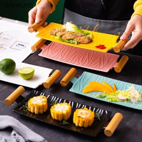 1pcs Solid color fruit plate saucer dessert plate tableware sushi barbecue dish wedding decoration plate kitchen supplies