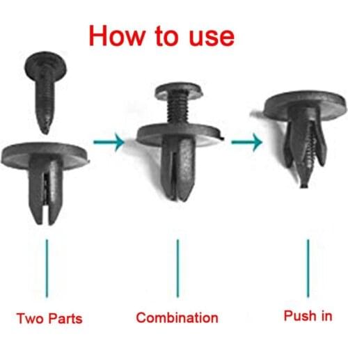 50pcs 6mm / 8mm Hole Plastic Rivets Car Snap Clip Vehicle Door Clip Aperture Universal Fixing Clasp 173 Car Accessories