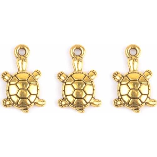 18*11mm Tortoise Animal Charms Pendants For Women Jewelry Finding Accessories 20pcs Vintage Tibetan Gold Silver Plated Charm DIY