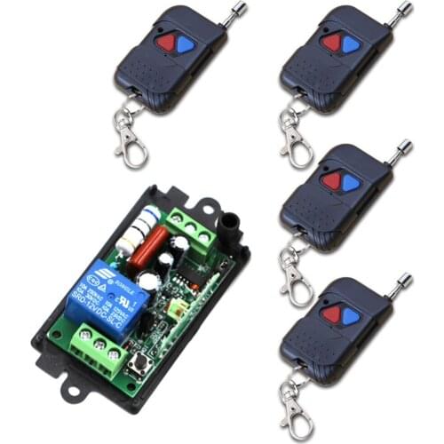 Simple Design 1CH Radio Controller RF Wireless Relay Remote Control Switch 315MHZ 4 Transmitter+1 Receiver for Smart Home