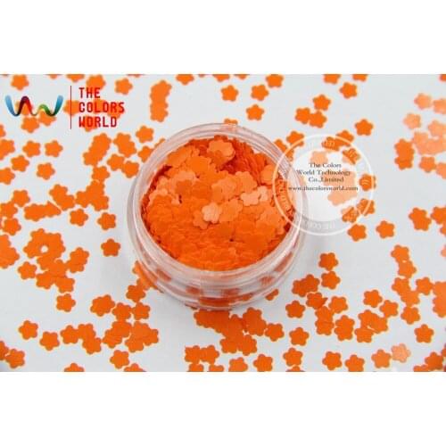 TCH305 4.0 MM Size Solvent Resistant Mate Colors Flower shape glitter for nail polish,nail art or other DIY decoration