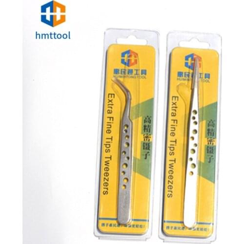 Precision Stainless Steel Tweezers Sets Anti-Static Curved Straight Tip Forceps For Mobile Phone Hand Repair Tools