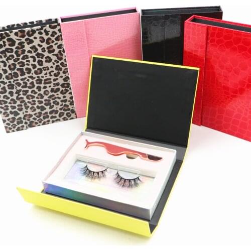 Eyelash Packaging Wholesale 7 Color Rectangle Lashes Case New Lash Boxes With Trays Bulk 25mm Mink Lashes packaging With chain