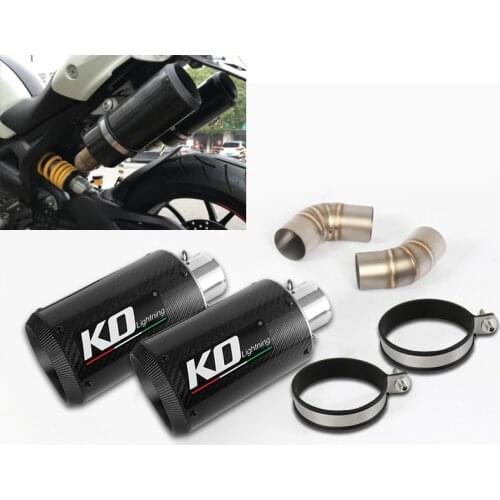 For Ducati Monster 696 1100 Exhaust Pipe Motorcycle Left Right Mid Tube Slip On 51MM Muffler Escape with DB Killer Carbon 220MM