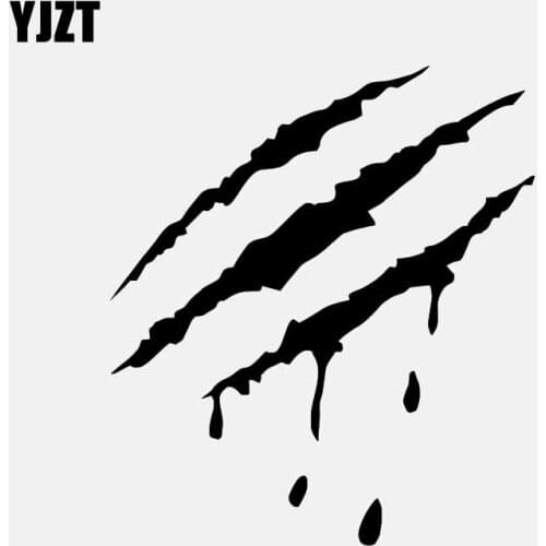 YJZT 13.1CM*14.7CM Car Sticker Bloody Design Vinyl Decal Decoration Black/Silver C3-2027